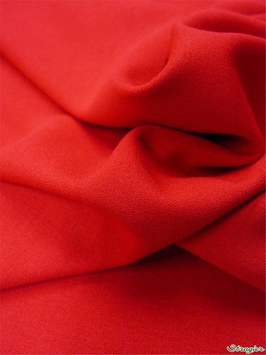 Pure Wool Crepe - Plain - Rouge Coquelicot