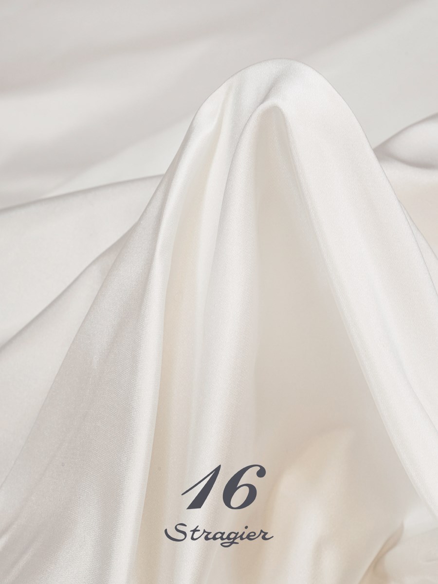 Satin Duchesse 100% Soie (8 fils) - uni - Porcelaine Stragier