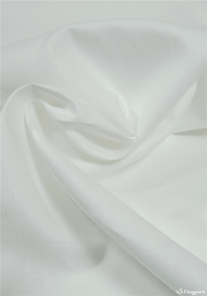 Batiste de Lin à l'ancienne - uni - Blanc