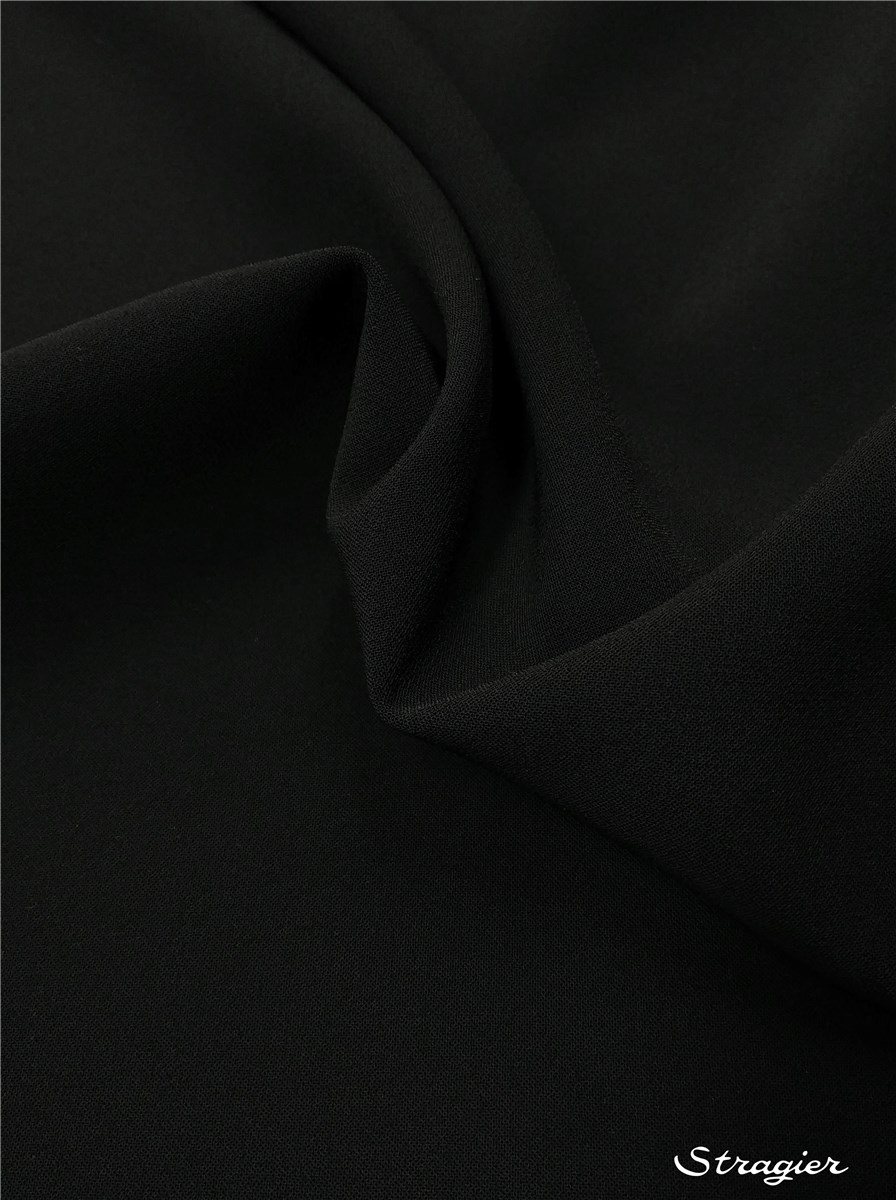 Crêpe lourd infroissable stretch - uni - Noir
