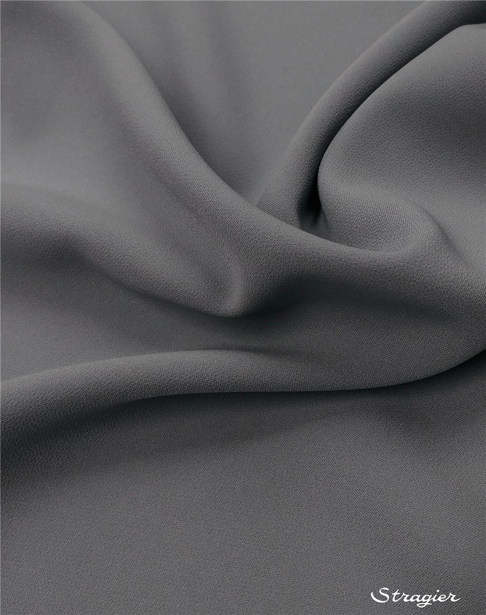 Crêpe lourd infroissable stretch - uni - Argent