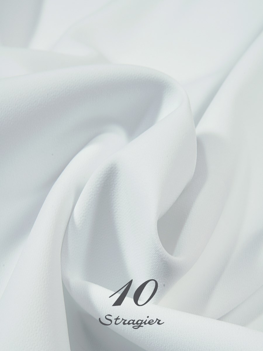Crêpe lourd infroissable stretch - uni - Blanc Optique Stragier