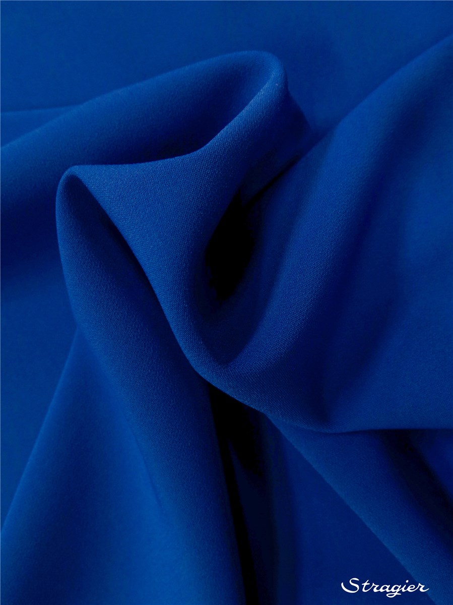 Crêpe lourd infroissable stretch - uni - Bleu Royal
