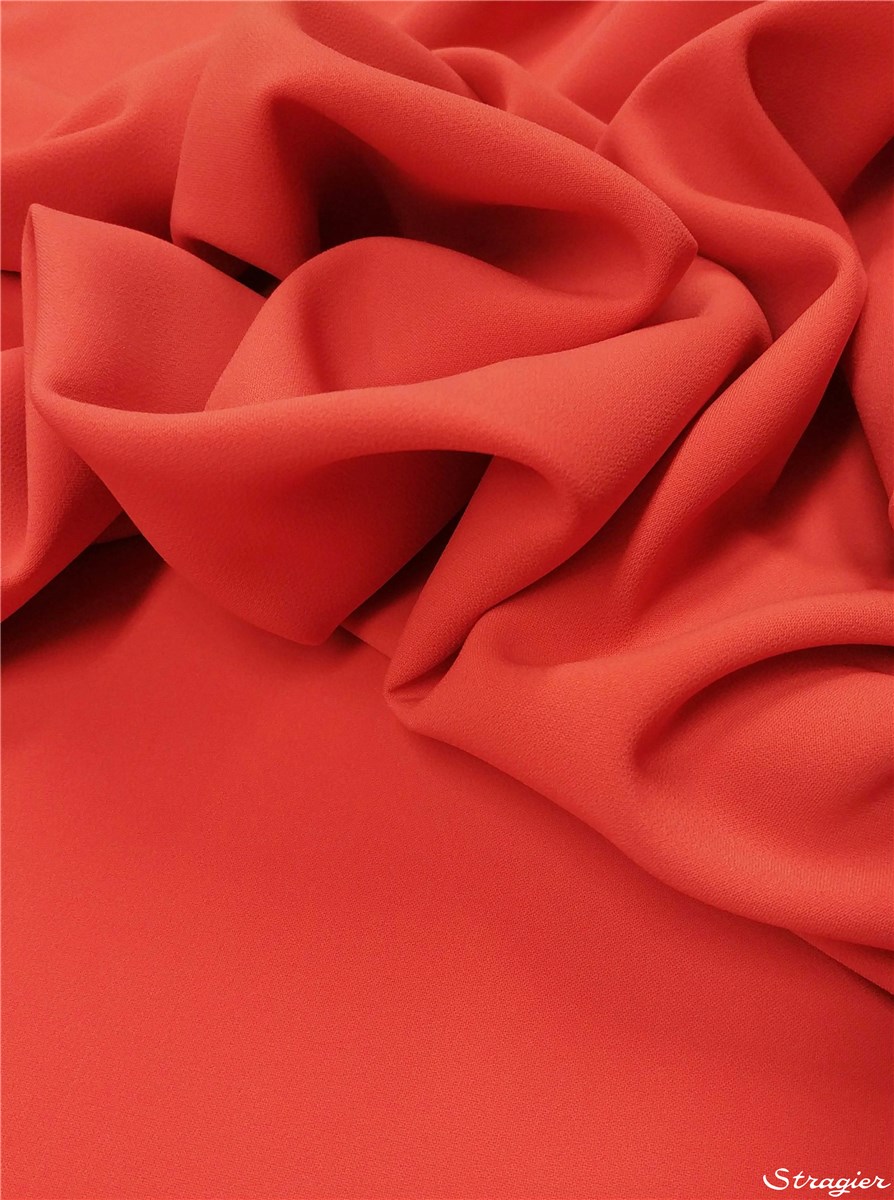 Crêpe lourd infroissable stretch - uni - Corail
