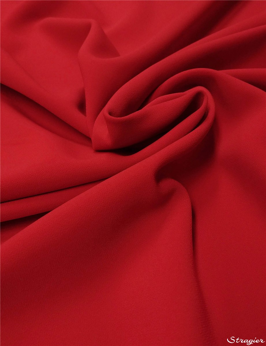 Crepe - stretch - heavy - crease-free - Plain - Rouge Rubis