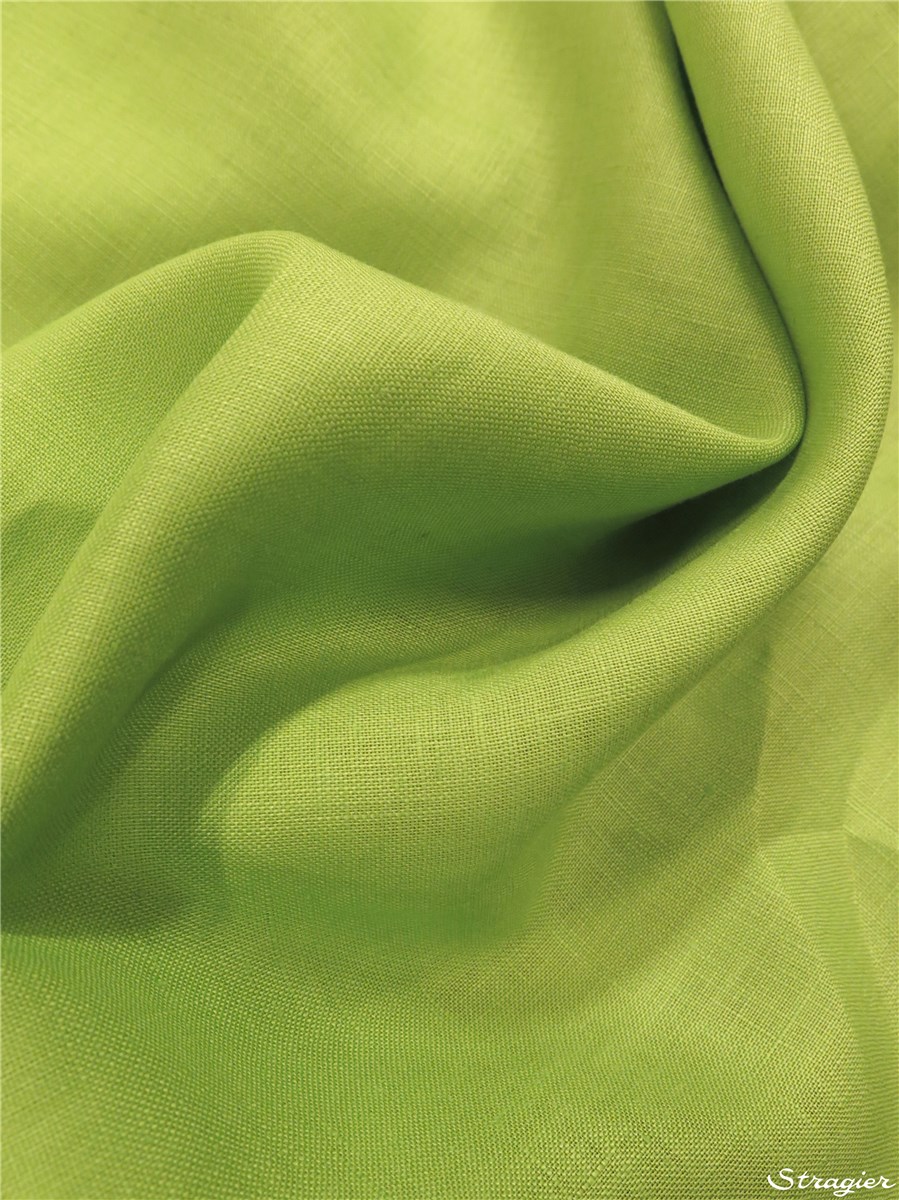 Fine Toile de Lin lavée - Uni - Vert Pomme 
