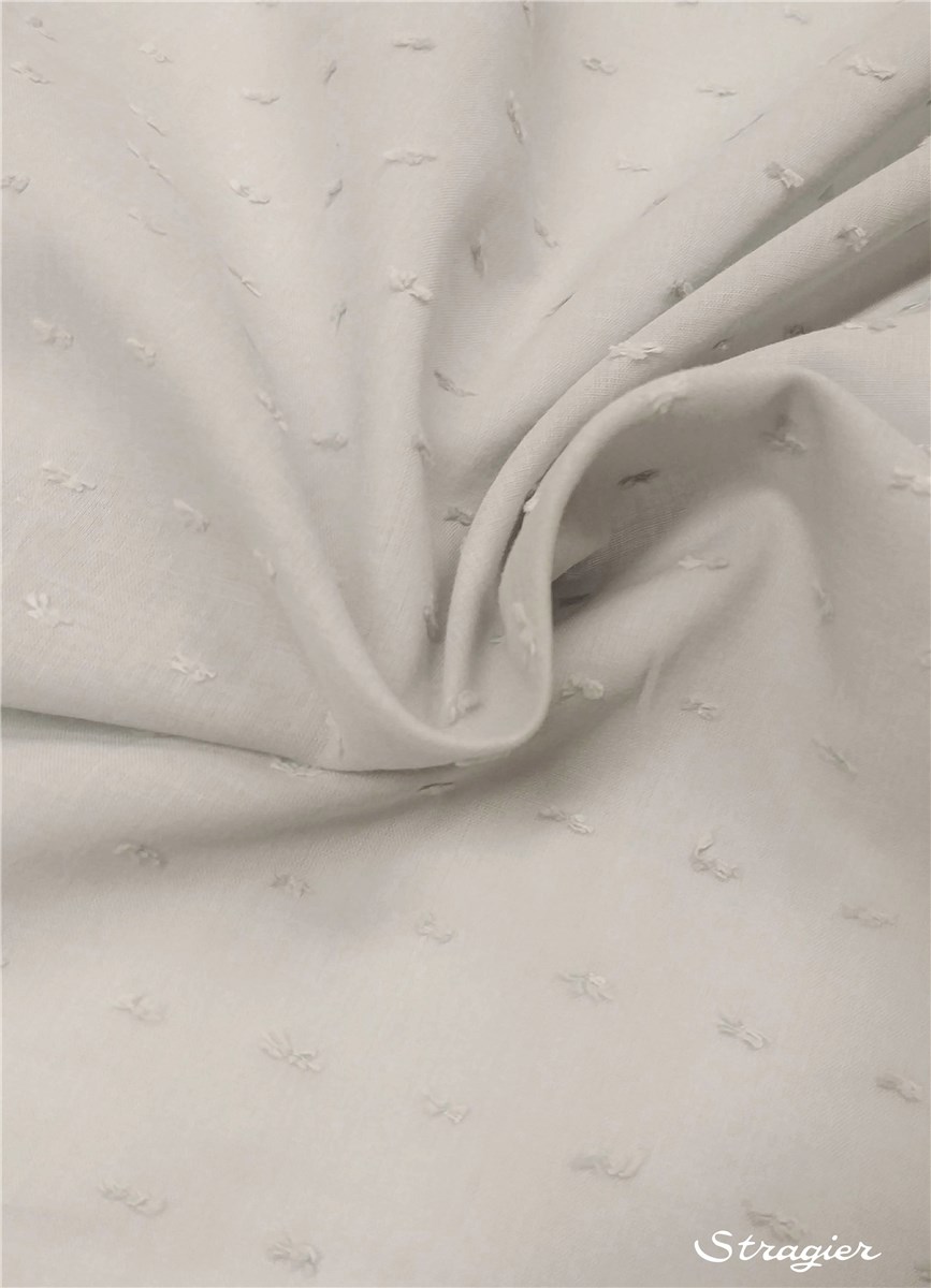 Voile de Coton Plumetis - uni - Gris Perle 