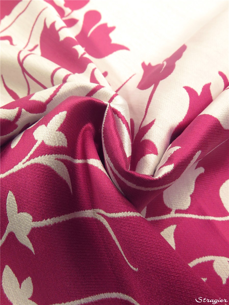 Soie Soft Double - Puccini - Fuchsia-Ivoire 