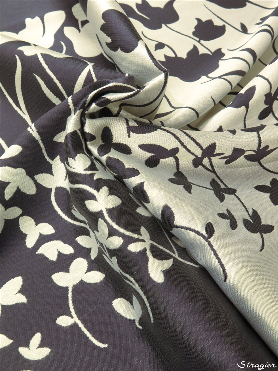 Soie Soft Double - Puccini - Bleu Encre-Ivoire