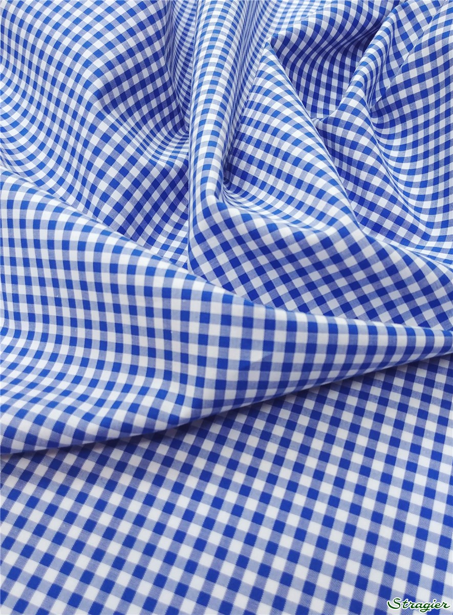 Popeline - Vichy 3 mm - Bleu foncé 