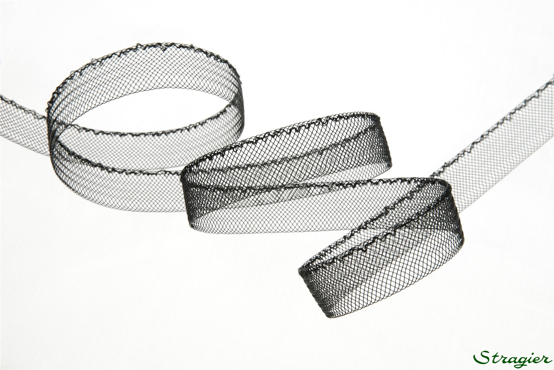 Bande de Crin raide - sans fil - uni - Noir - 20 mm