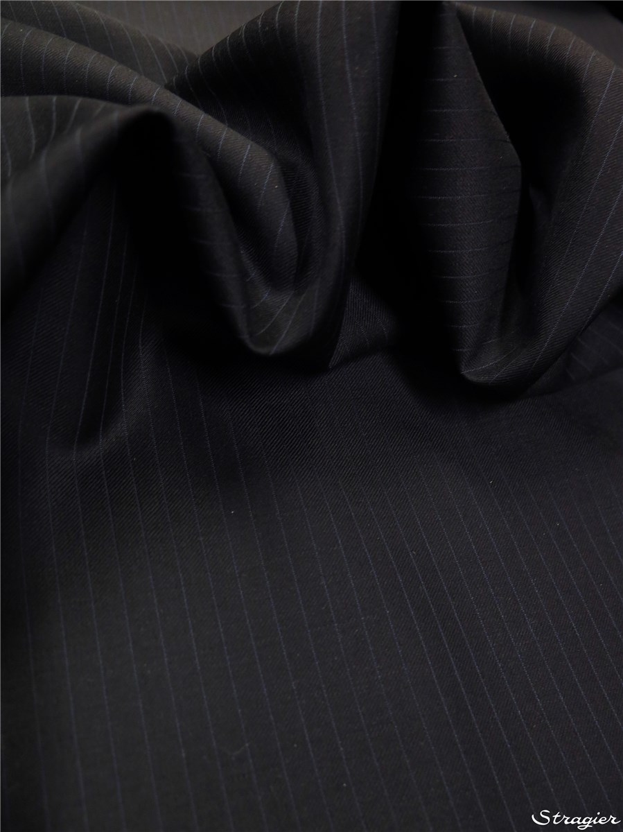 super 120's Wool - micro rayure - Bleu ciel / Marine foncé