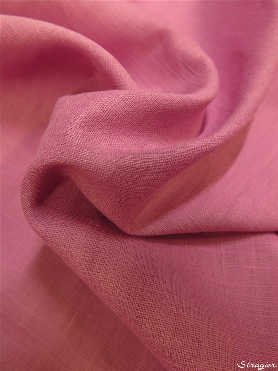 Toile pur Lin - Uni - Lilas Rose 