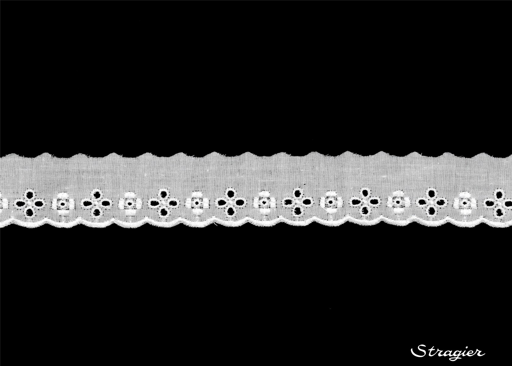 Cotton Eyelet Lace Trim - 012041 - Blanc - 30 mm-15 mm