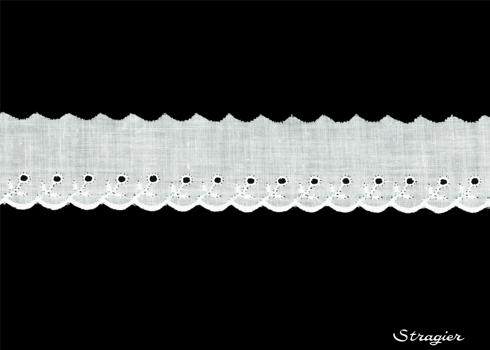 Cotton Eyelet Lace Trim - 012043 - Blanc - 30 mm-15 mm