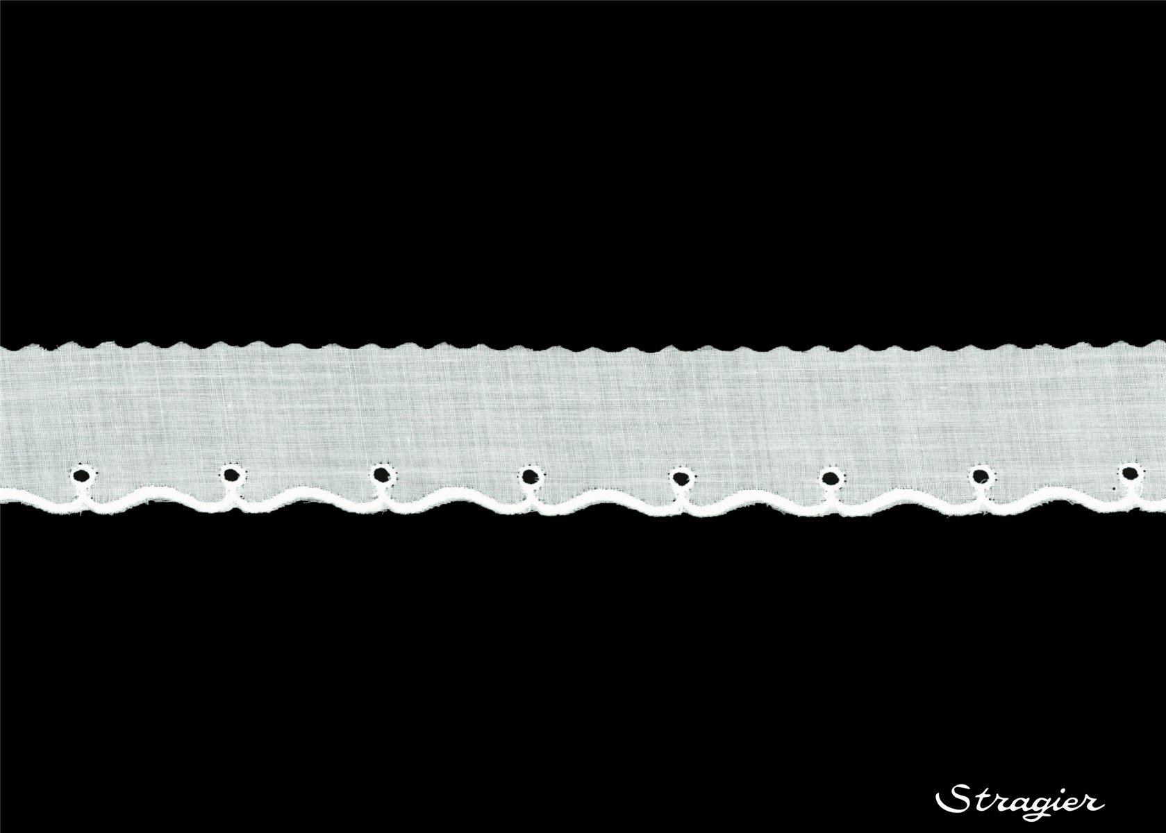 Cotton Eyelet Lace Trim - 012045 - Blanc - 30 mm-10 mm