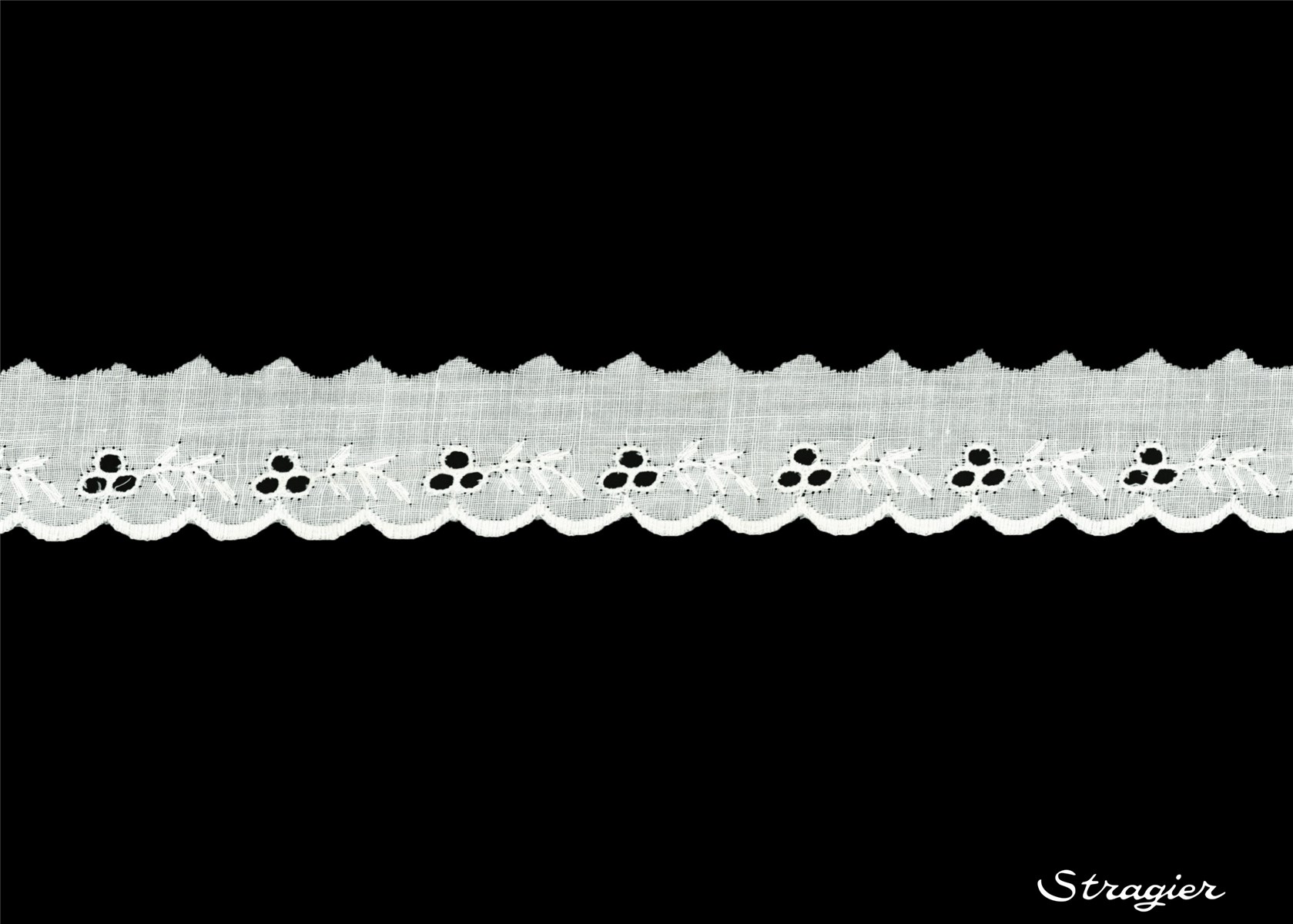 Cotton Eyelet Lace Trim - 012050 - Blanc - 25 mm-15 mm