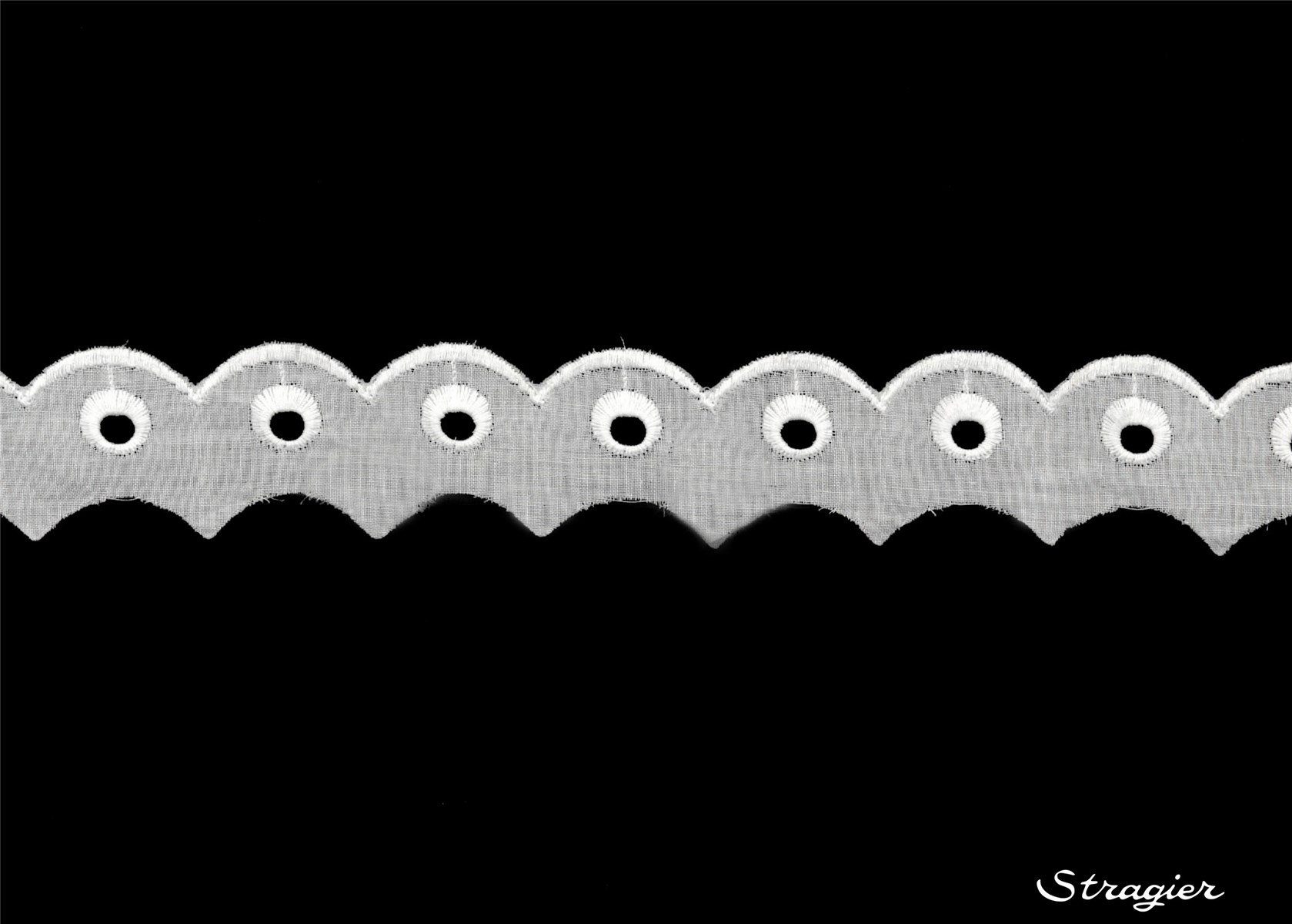 Cotton Eyelet Lace Trim - Océane - Blanc - 25 mm-20 mm