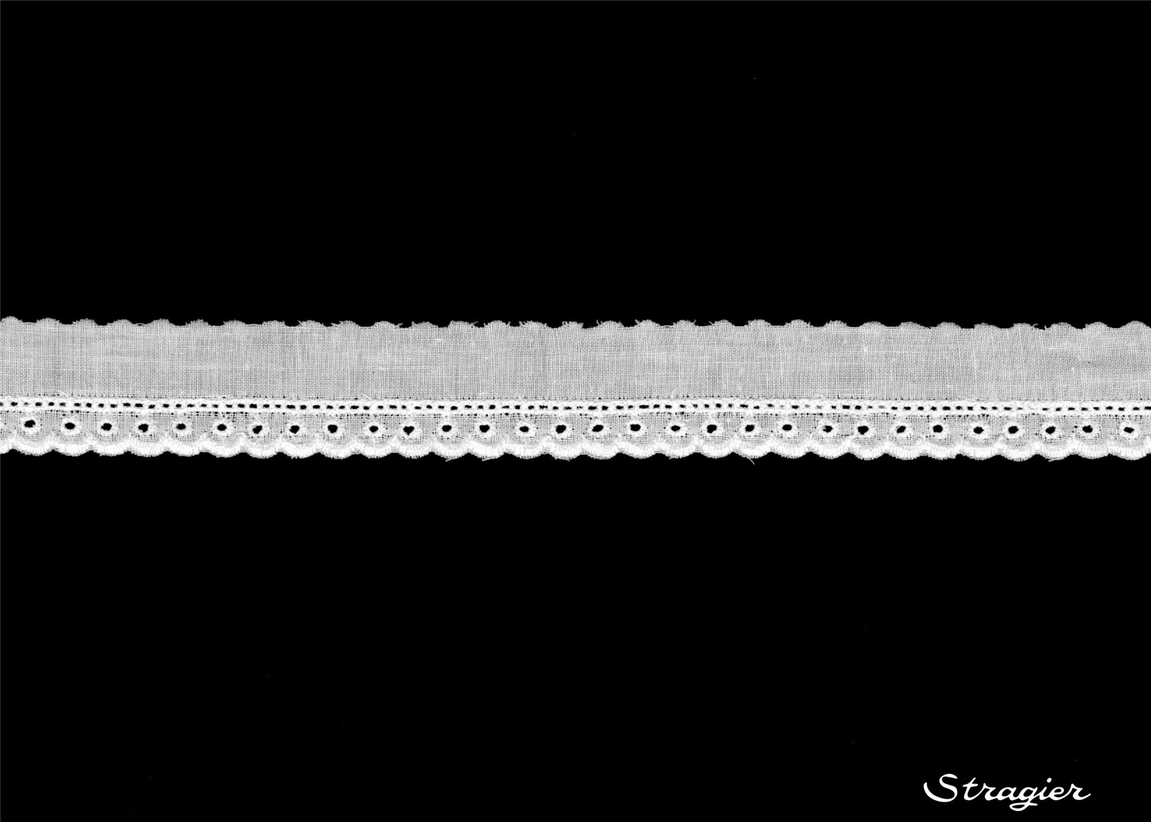 Cotton Eyelet Lace Trim - Liselote - Blanc - 25 mm-10 mm