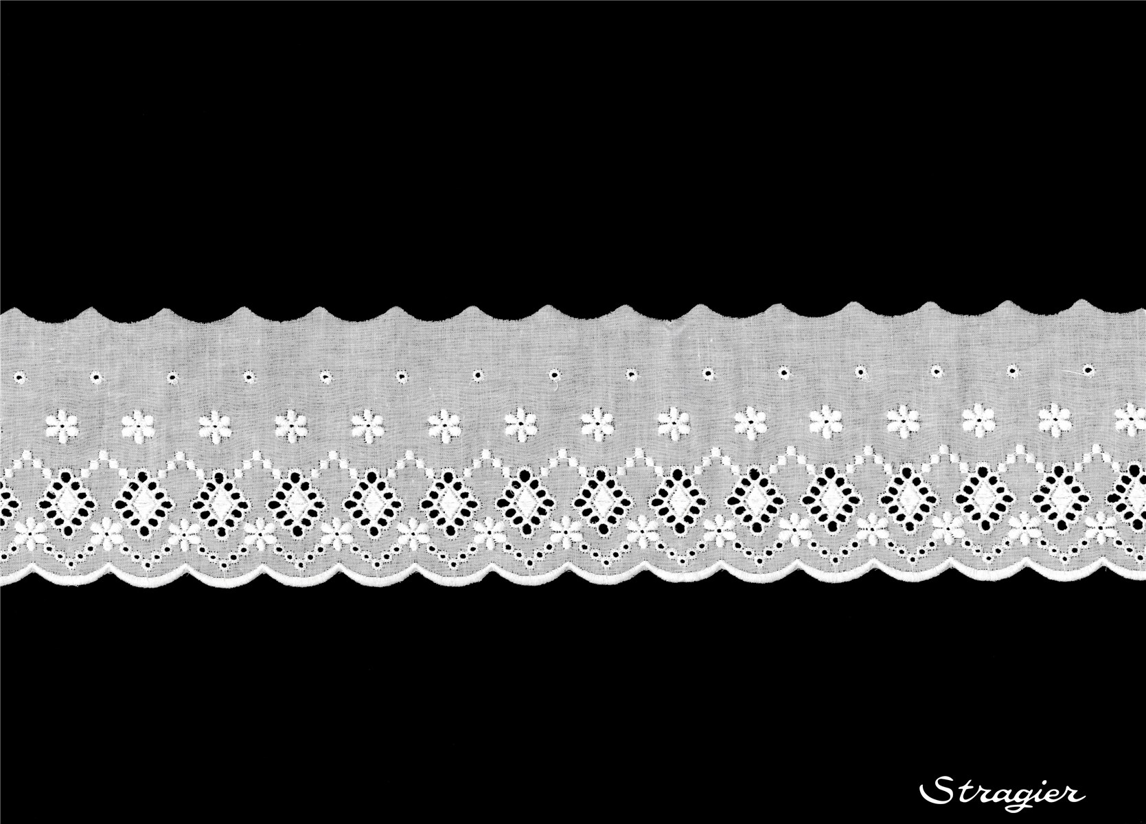 Broderie anglaise - Cibelle - Blanc - 95 mm-80 mm