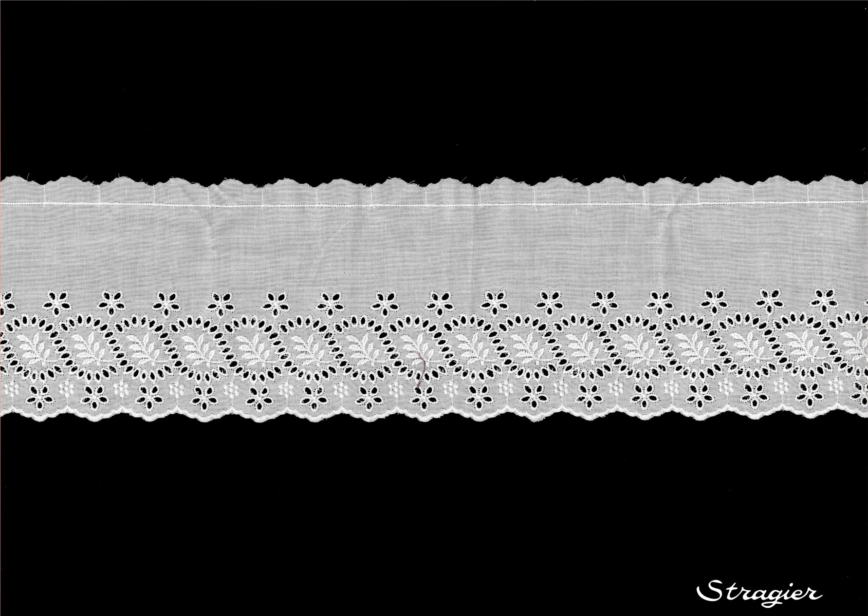 Cotton Eyelet Lace Trim - 012060 - Blanc - 110 mm-65 mm