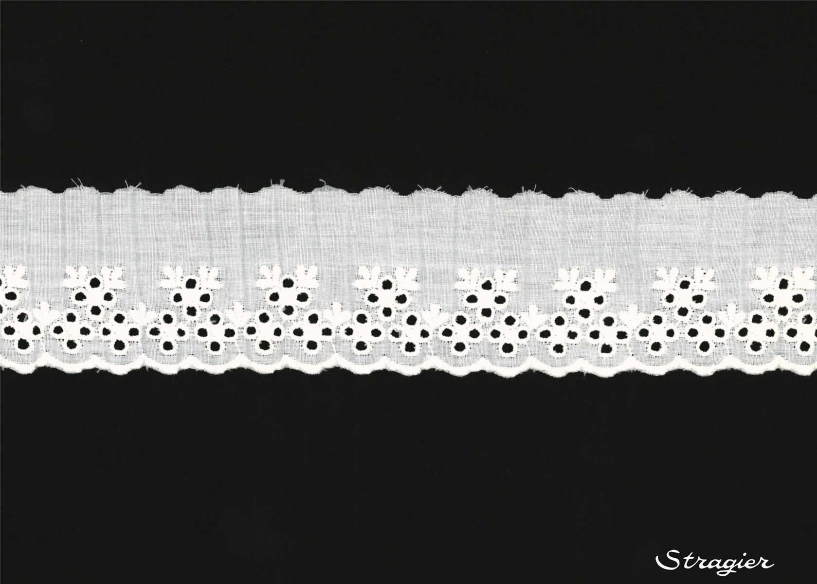 Cotton Eyelet Lace Trim - 012061 - Blanc - 45 mm-25 mm