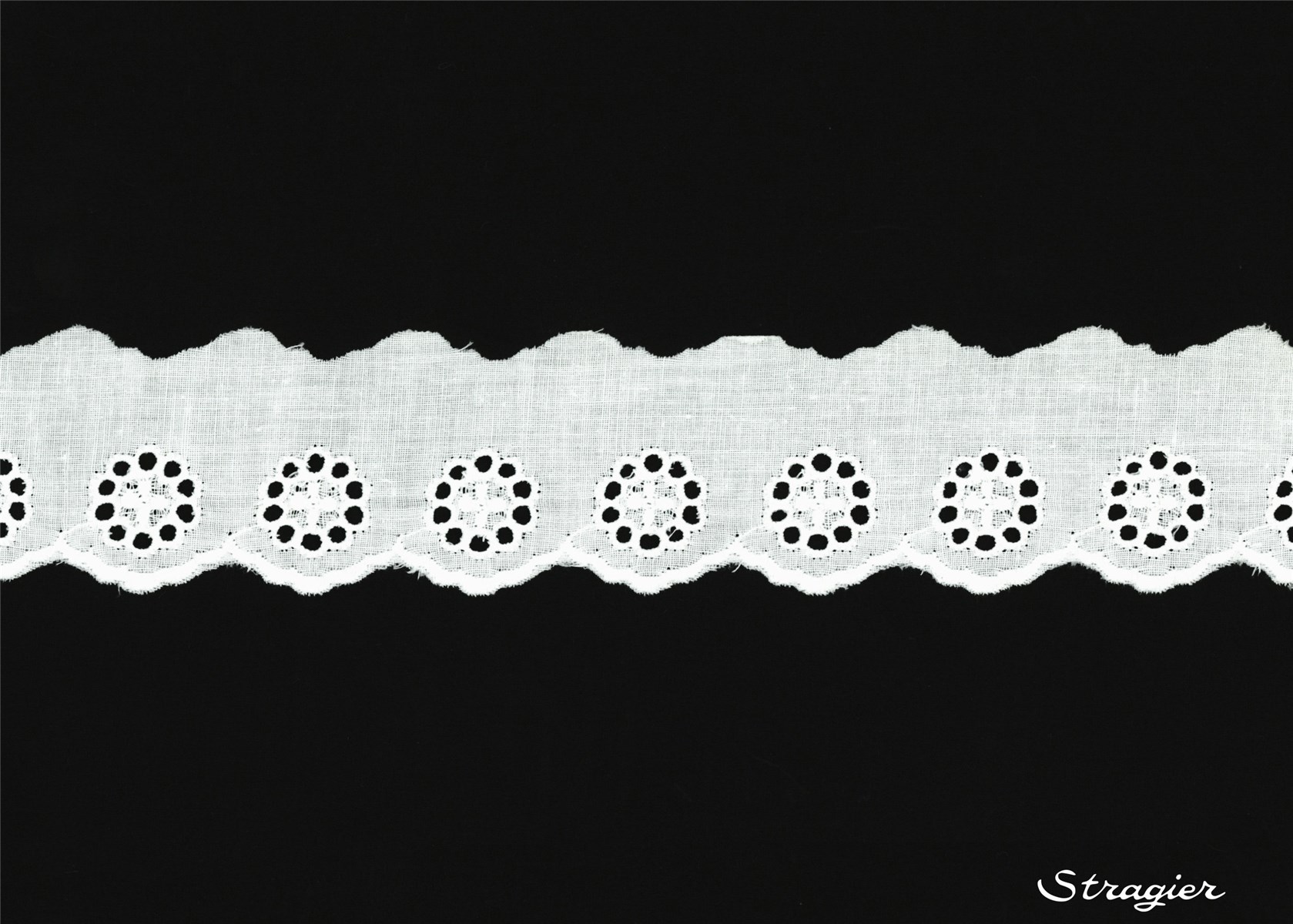 Cotton Eyelet Lace Trim - 012062 - Blanc - 40 mm-25 mm