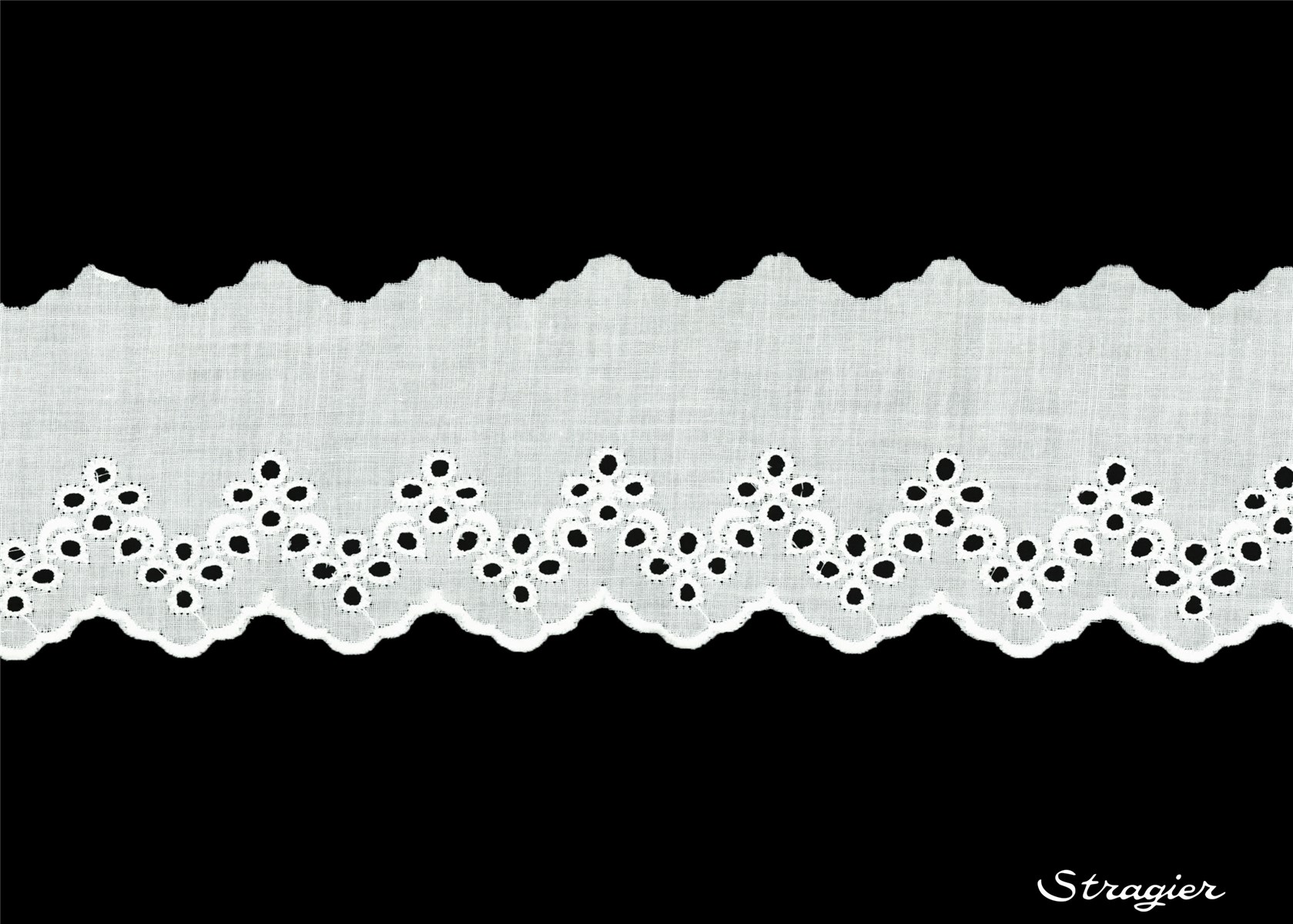 Broderie anglaise - Volant - 012064 - Blanc - 55 mm-35 mm