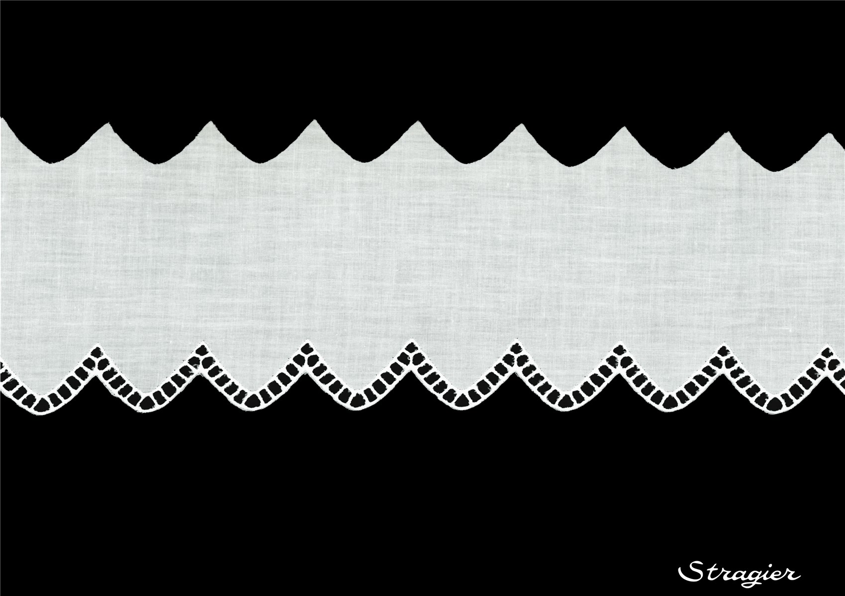 Broderie anglaise - 012066 - Blanc - 125 mm-40 mm