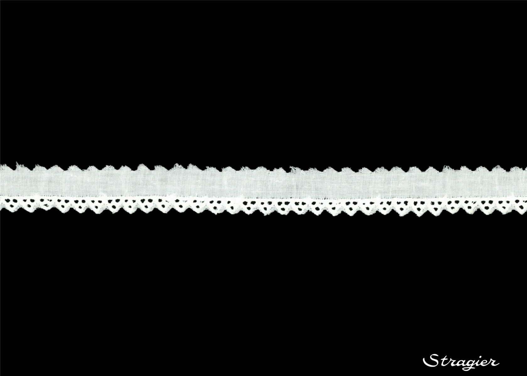 Cotton Eyelet Lace Trim - 012067 - Blanc - 15 mm-5 mm