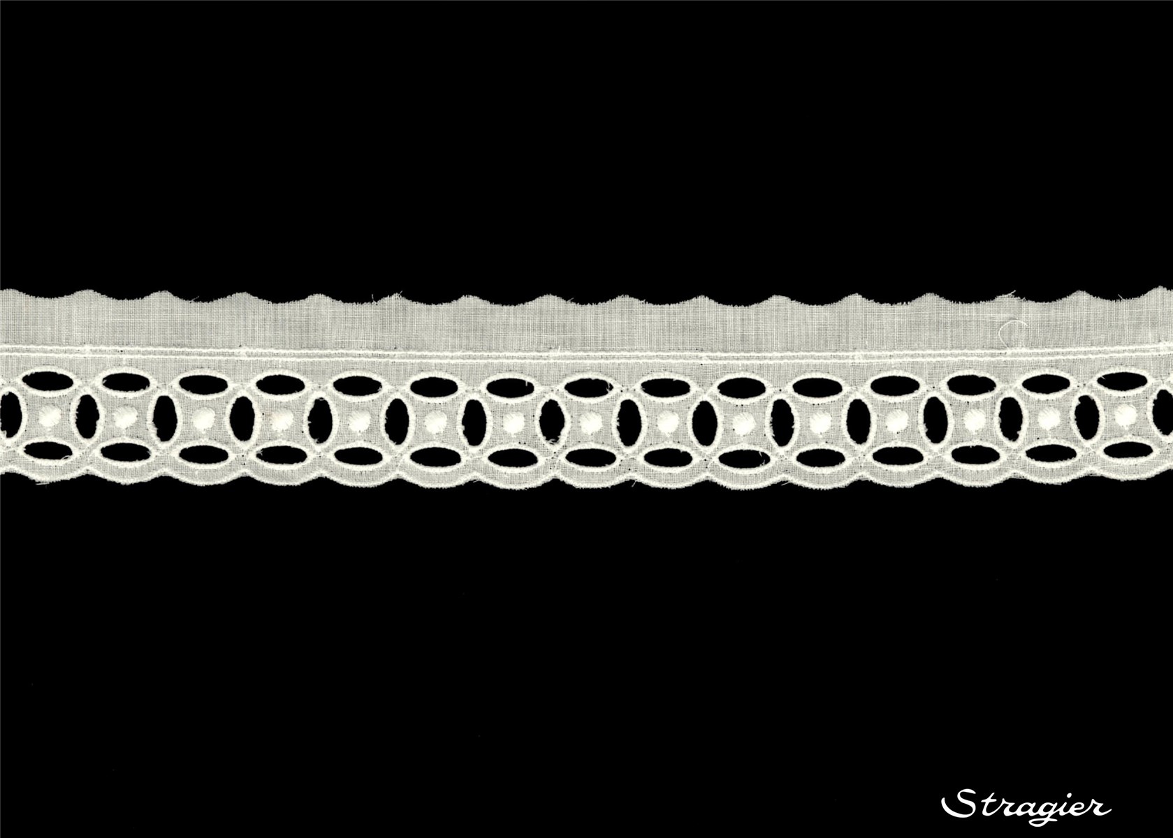 Cotton Eyelet Lace Trim - 012076 - Ivoire clair - 30 mm-25 mm
