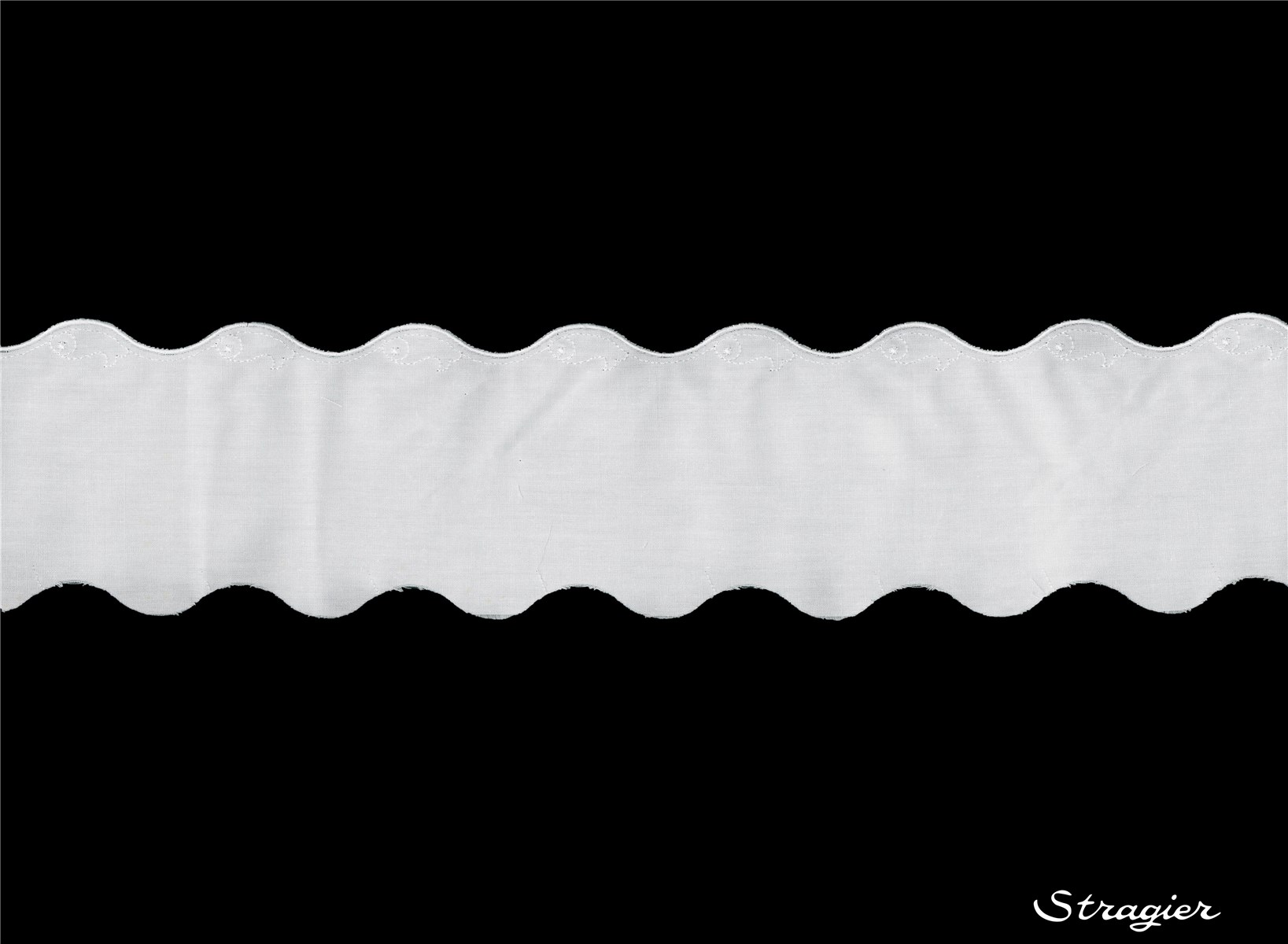 Cotton Eyelet Lace Trim - 012079 - Blanc - 80 mm-15 mm