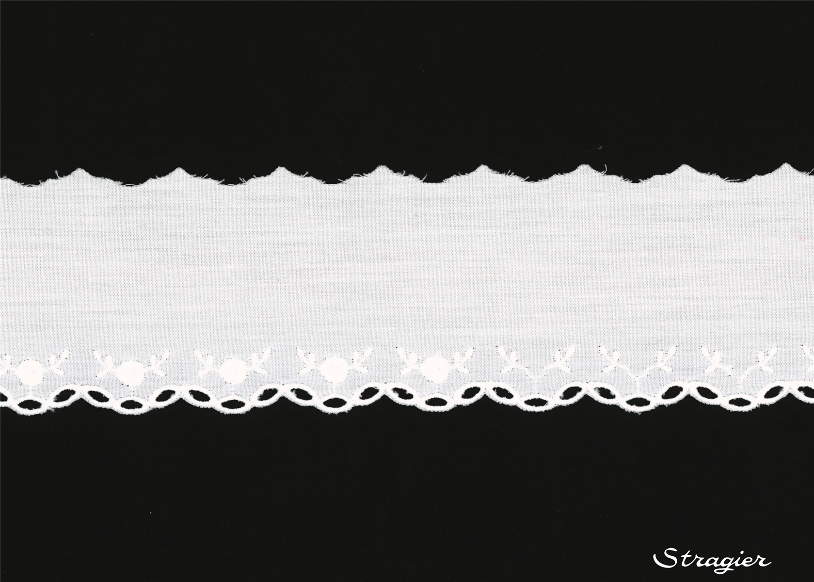 Cotton Eyelet Lace Trim - 012080 - Blanc - 60 mm-15 mm