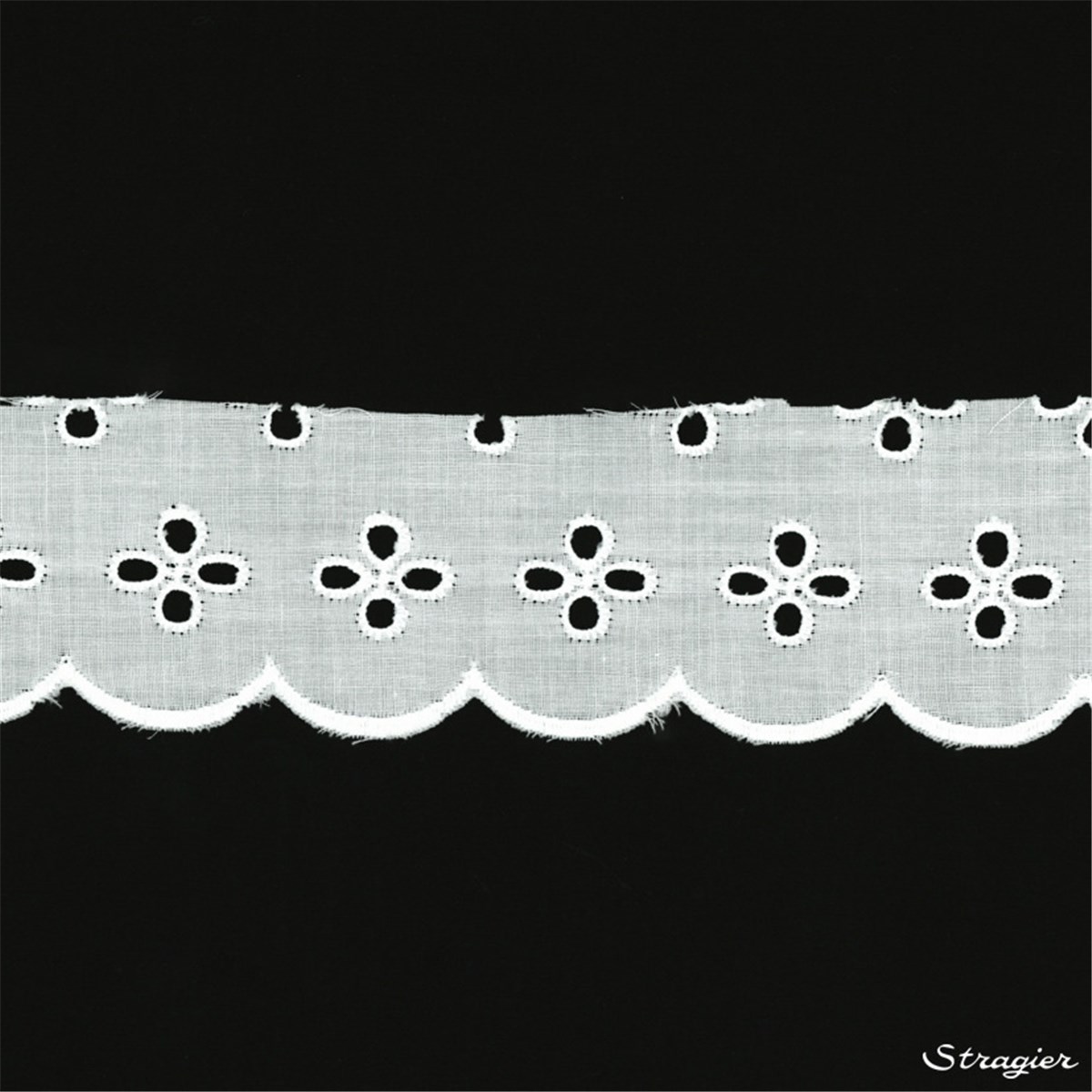 Cotton Eyelet Lace Trim - 012094 - Blanc - 45 mm-30 mm