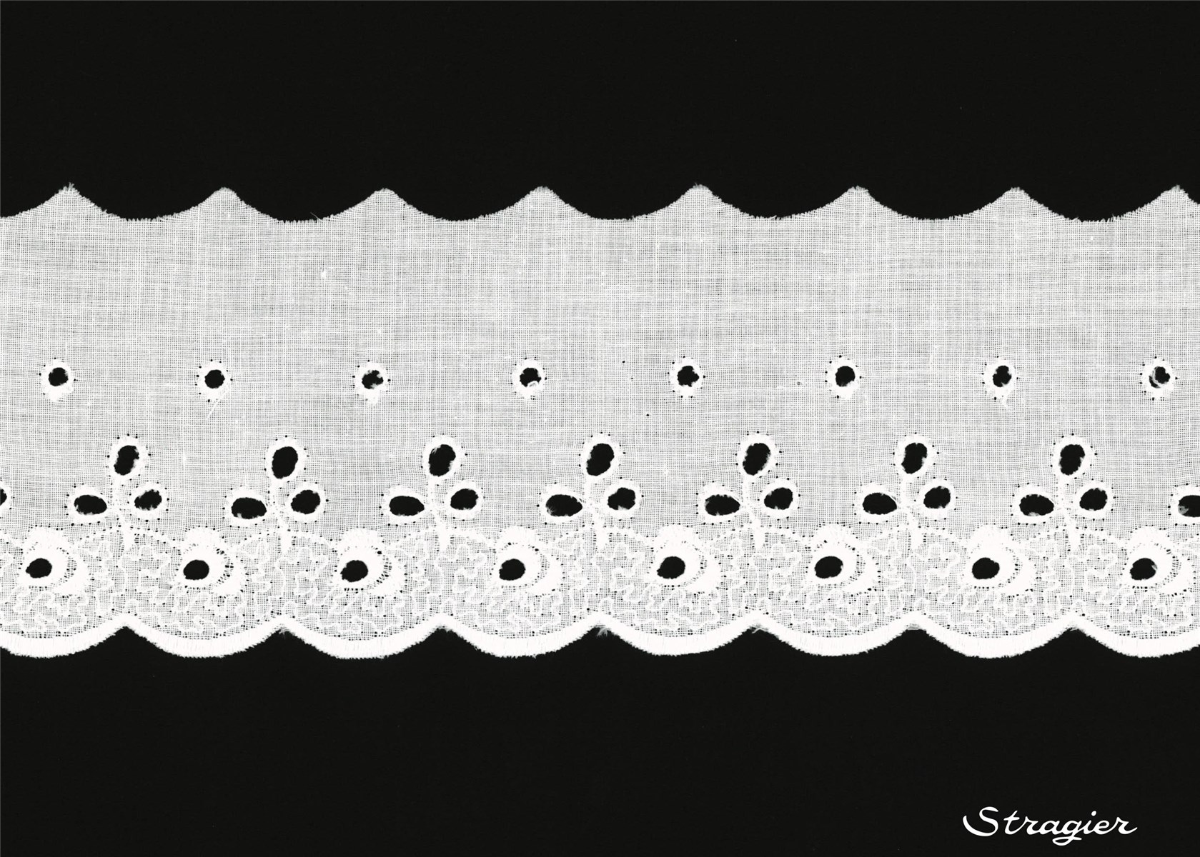 Broderie anglaise - 012105 - Blanc - 75 mm-50 mm