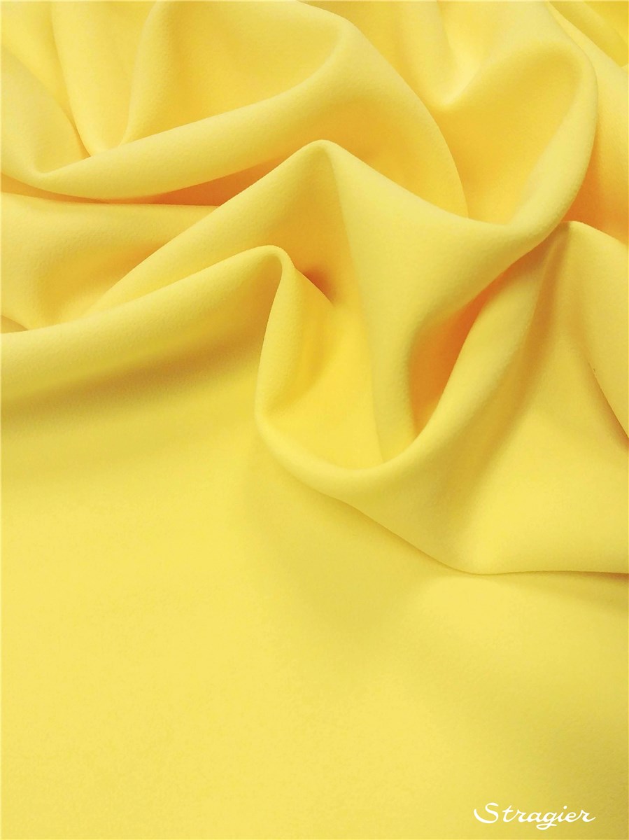 Crêpe lourd infroissable stretch - uni - Citron givré