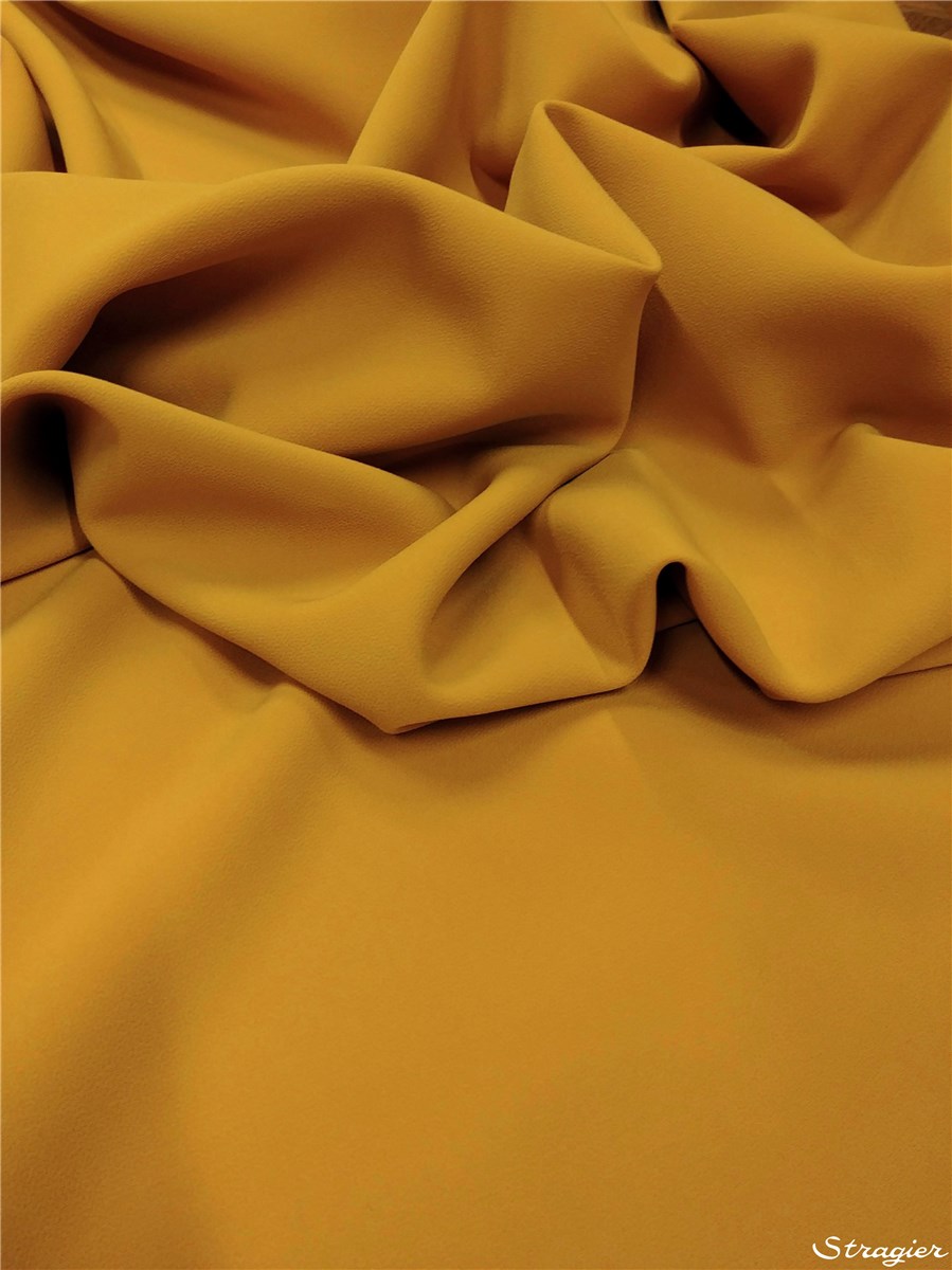 Crepe - stretch - heavy - crease-free - Plain - Moutarde