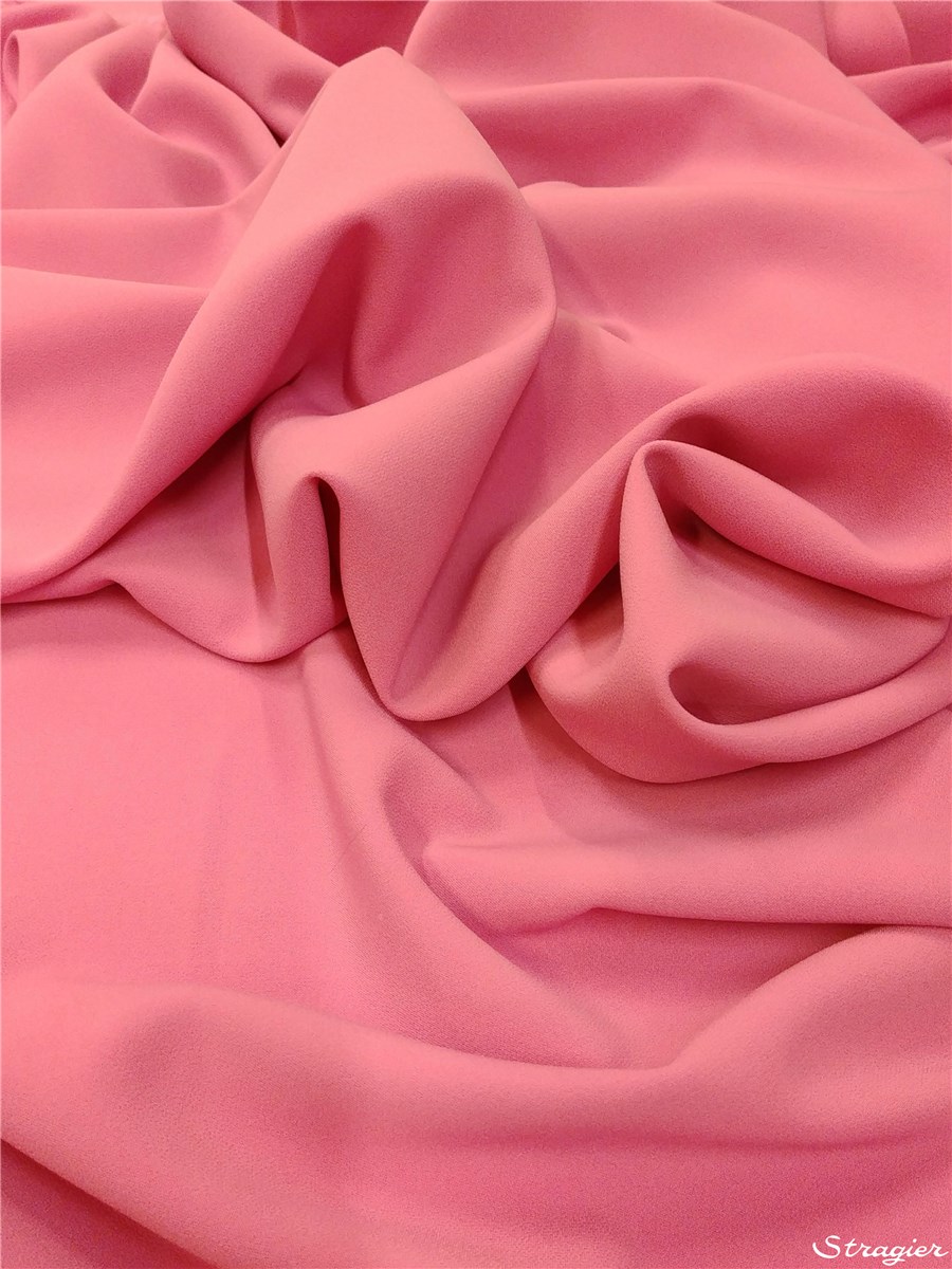 Crêpe lourd infroissable stretch - uni - Lilas Rose
