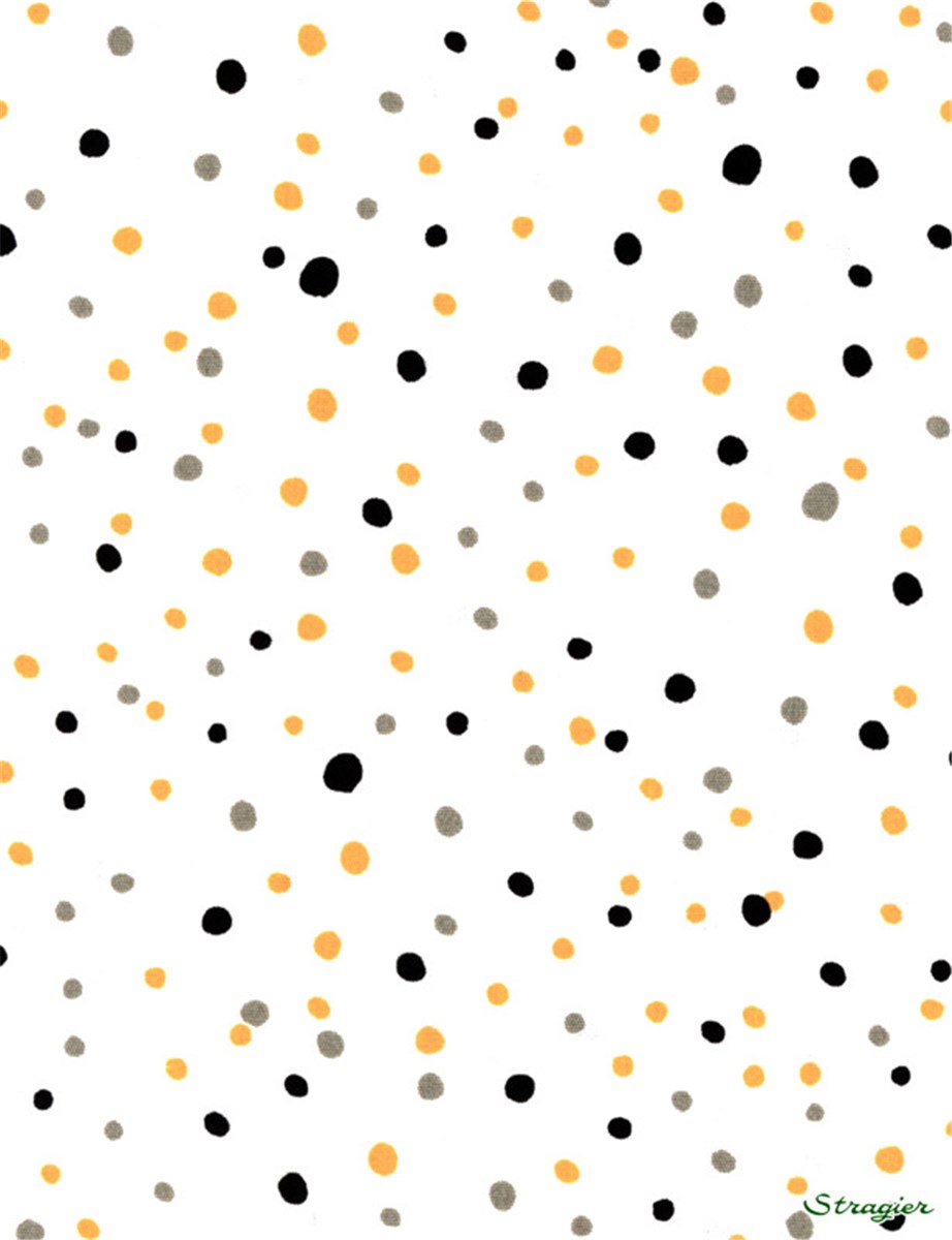 Pure Cotton Poplin - Spotty - Noir-Jaune Soleil