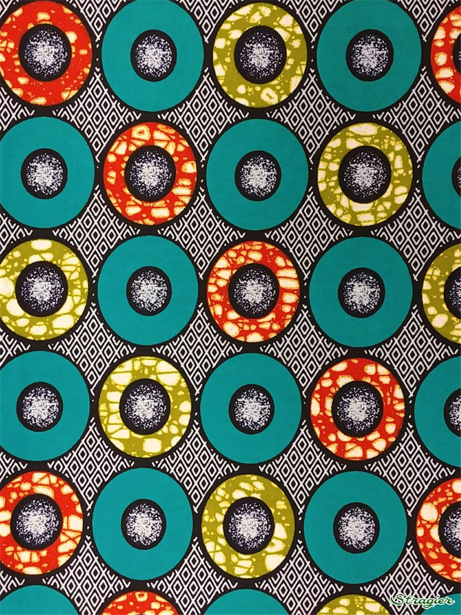 Tissu Wax africain - 2221419G - 2 - se commande par multiple de 5,45m uniquement