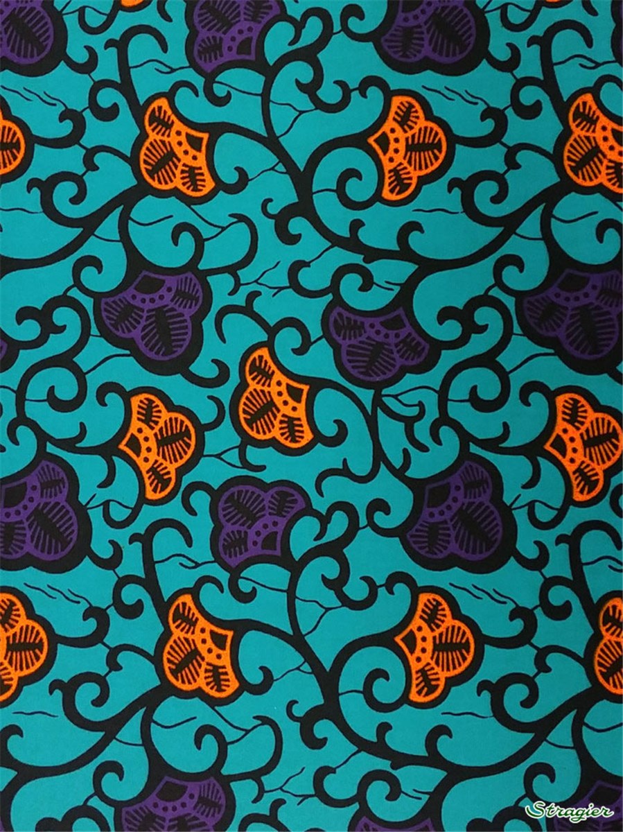 Tissu Wax africain - 277218 - 6 - se commande par multiple de 5,45m uniquement