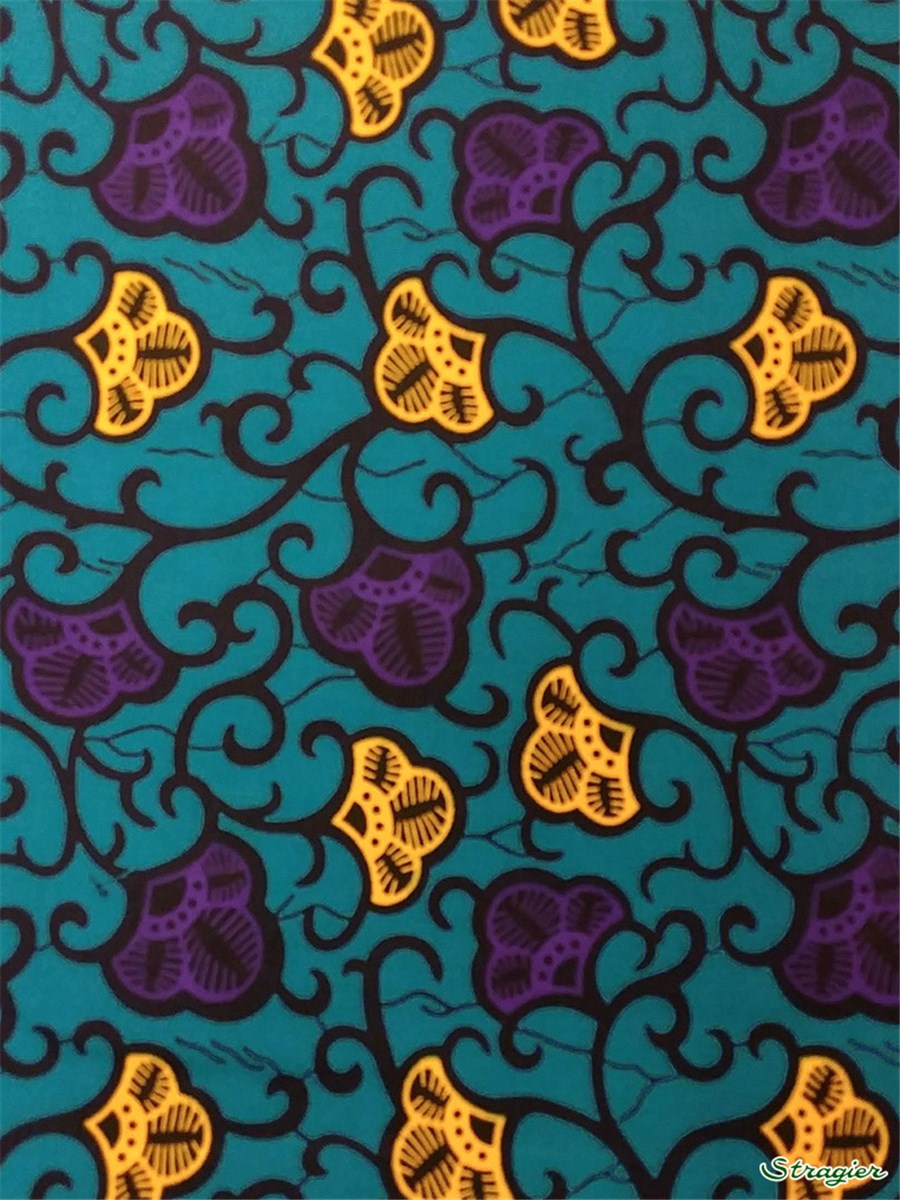 Tissu Wax africain - 277218 - 20 - se commande par multiple de 5,45m uniquement