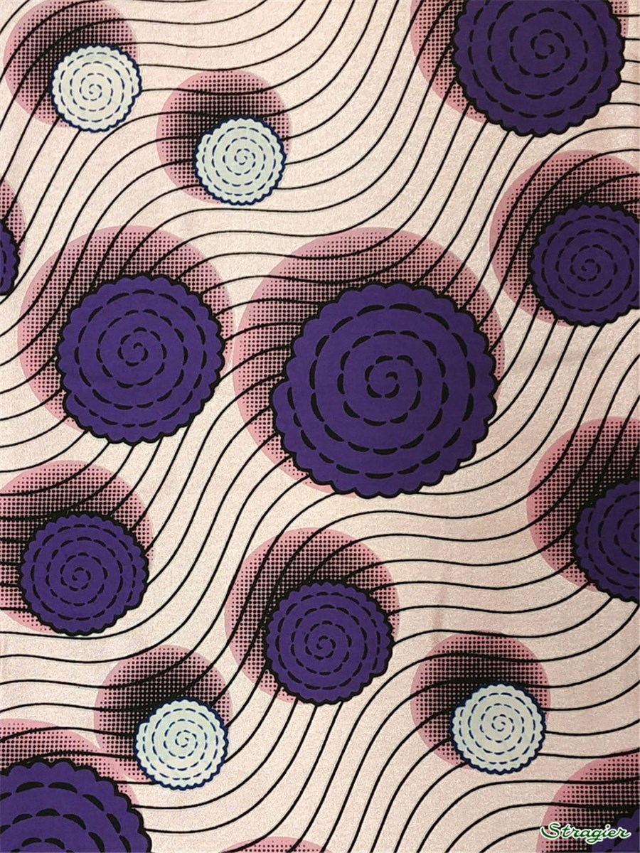 Tissu Wax africain - 2567909 - 12 - se commande par multiple de 5,45m uniquement