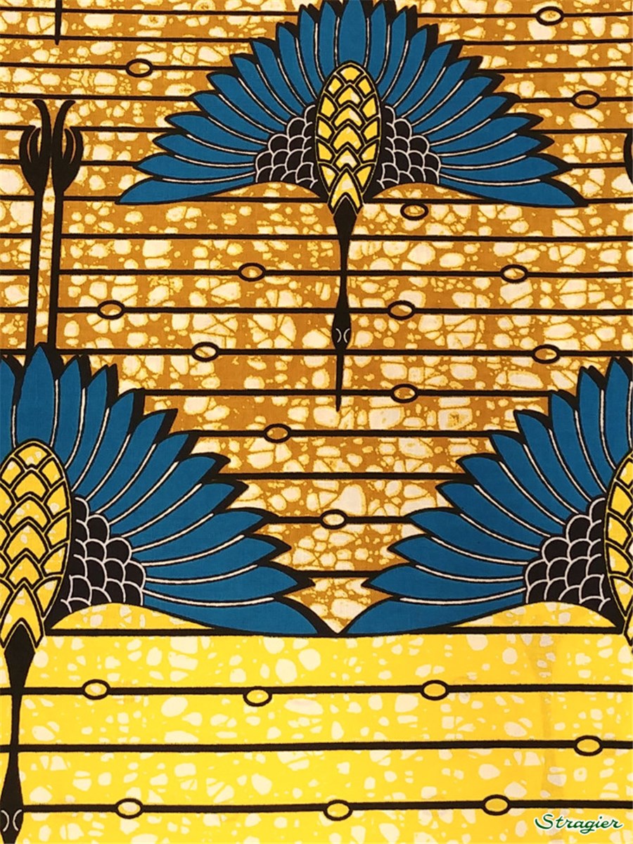 Tissu Wax africain - 01607034 - 29 - se commande par multiple de 5,45m uniquement