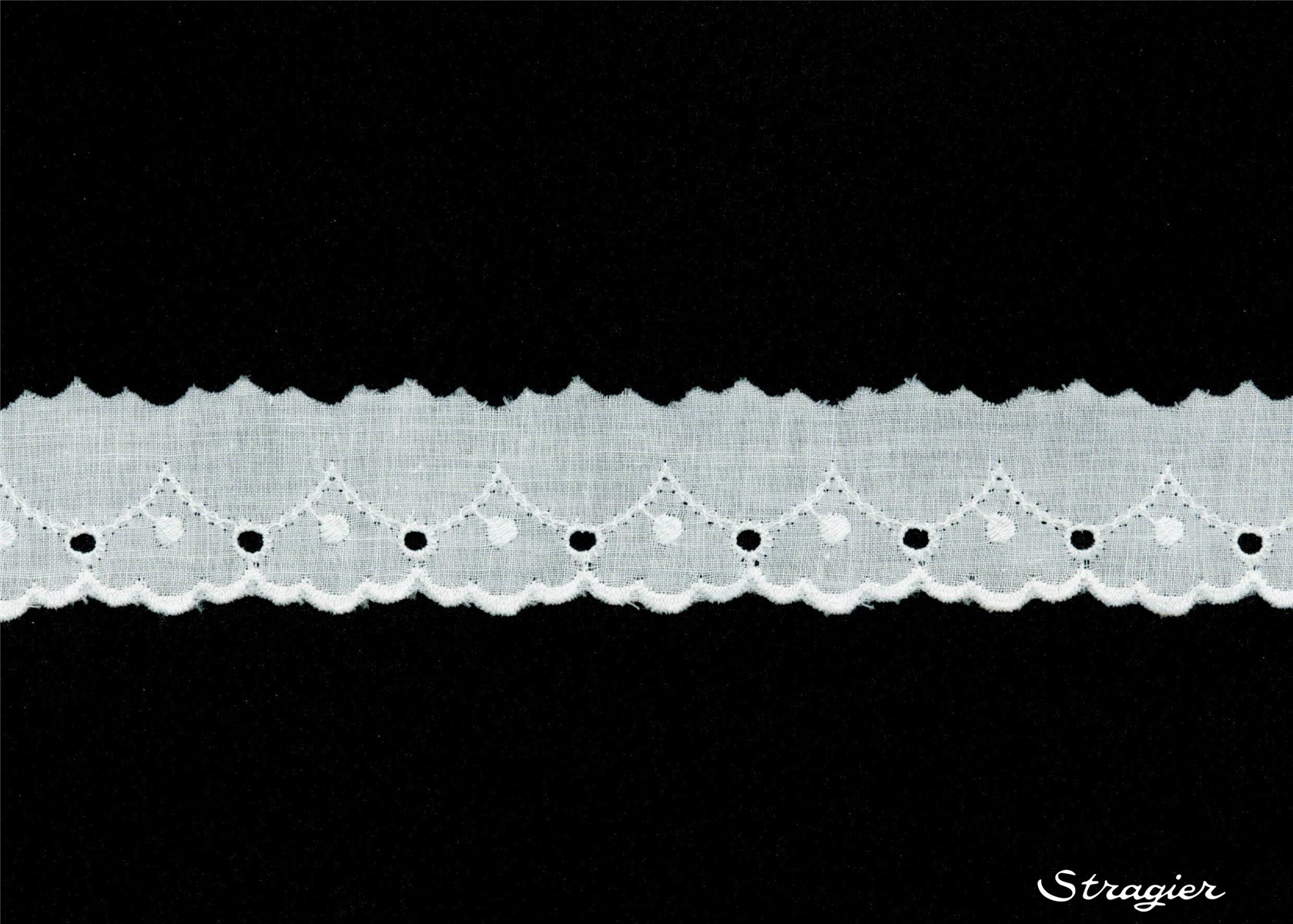 Cotton Eyelet Lace Trim - 012108 - Blanc - 35 mm-25 mm