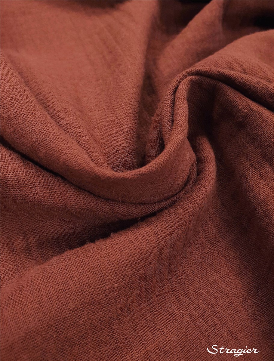 Double Cotton Gauze - Plain - Terre de Sienne