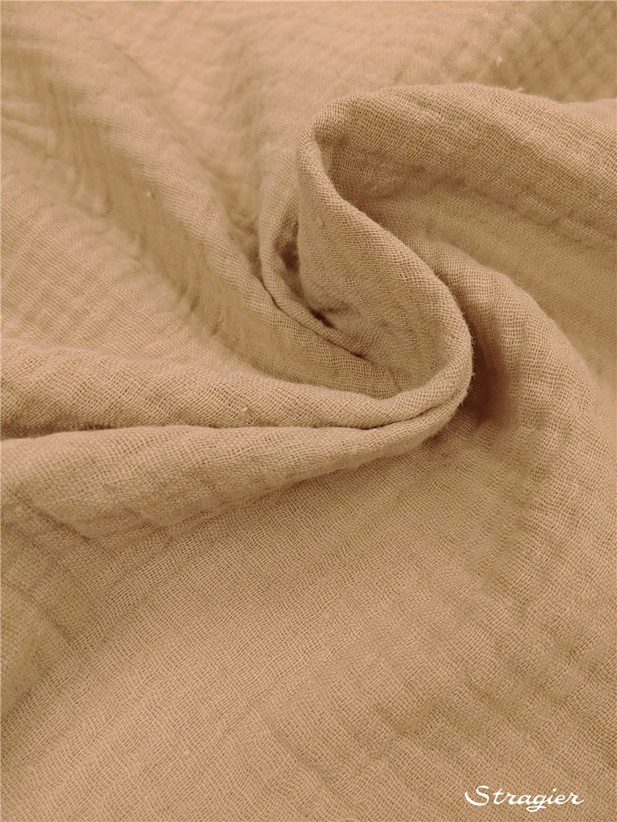 Double Gaze de Coton - uni - Galet