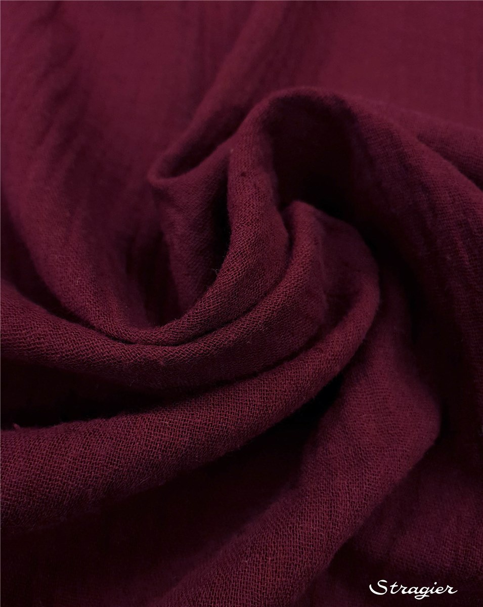 Double Cotton Gauze - Plain - Bourgogne