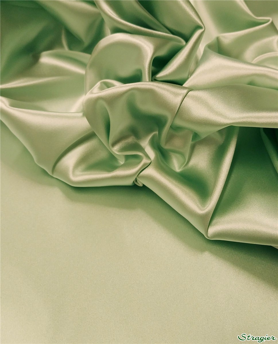Satin Duchesse Stretch - uni - Vert givré