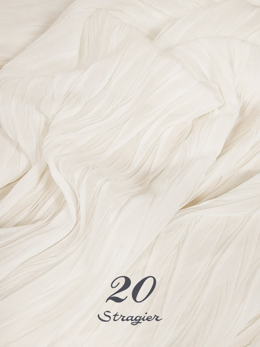 Crêpe Georgette micro - Plissé Fortuny - Ivoire Stragier 